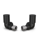 Round - Black Radiator Valves Corner 15mm