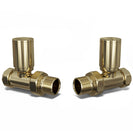 Round - Polished Brass Radiator Valves Straight 15mm
