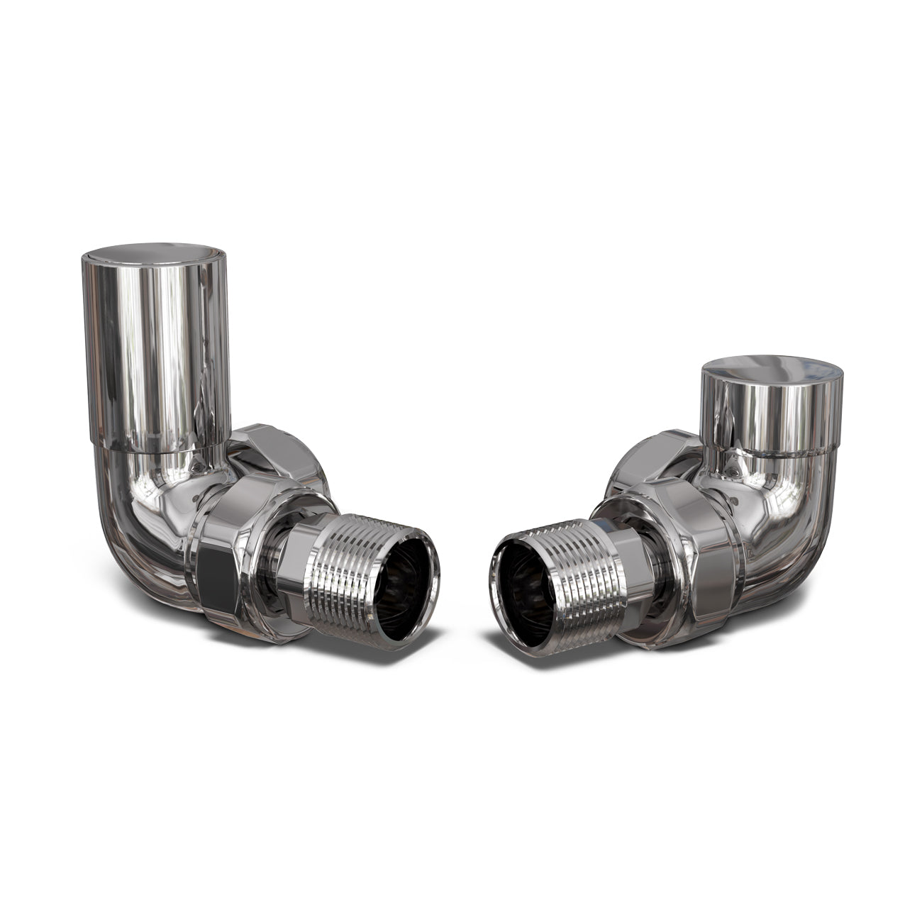 Round - Chrome Radiator Valve Corner Polished 15mm