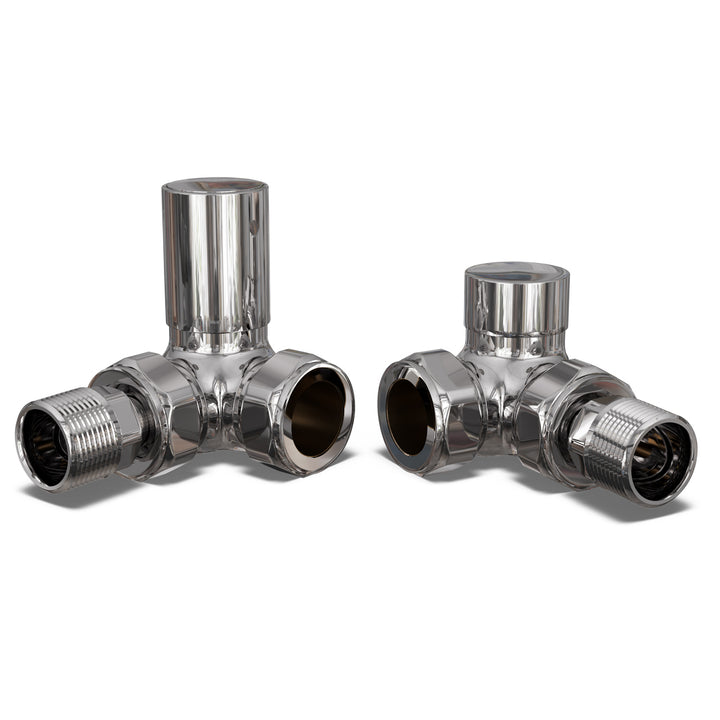 Round - Chrome Radiator Valve Corner Polished 15mm