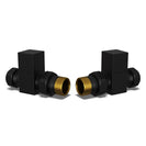 Square - Black Radiator Valves Straight 15mm