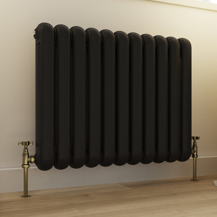 Signature Traditional Antique Brass Radiator Valve Angled 8mm