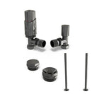 Talus Bold - Black Nickel Thermostatic Radiator Valve & Installation Kit Angled 15mm