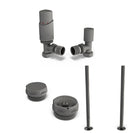Talus Bold - Thermostatic Radiator Valve & Accessory Kit - Natural Pewter Angled 15mm