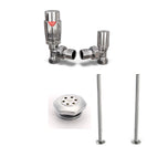 Talus Flair - Thermostatic Radiator Valve & Accessory Kit - Chrome Angled 15mm
