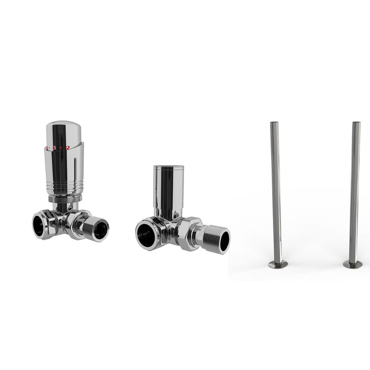 Talus Bold - Thermostatic Radiator Valve & Installation Kit - Chrome Corner 15mm