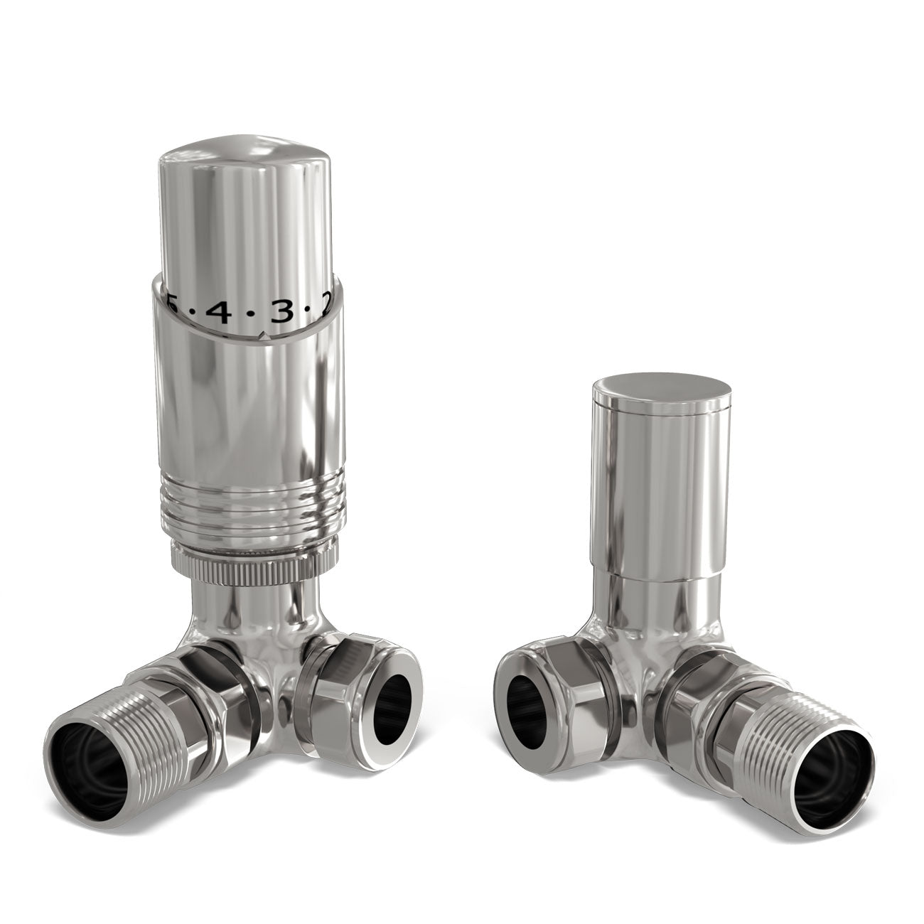 Talus Bold - Chrome Thermostatic Radiator Valve & Lockshield Corner 8mm