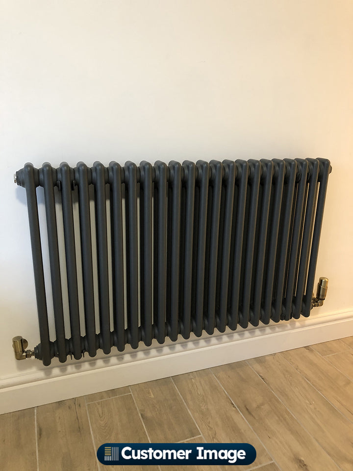 Talus Bold - Antique Brass Thermostatic Radiator Valve & Installation Kit Corner 15mm