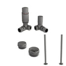 Talus Bold - Thermostatic Radiator Valve & Accessory Kit - Natural Pewter Corner 15mm