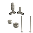 Talus Bold - Silver Nickel Thermostatic Radiator Valve & Installation Kit Corner 15mm