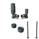 Talus Bold - Anthracite Thermostatic Radiator Valve & Installation Kit Angled 15mm