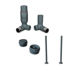 Talus Bold - Anthracite Thermostatic Radiator Valve & Installation Kit Corner 15mm