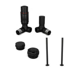 Talus Bold - Black Thermostatic Radiator Valve & Installation Kit Corner 15mm