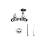 Signature Wooden Head - Thermostatic Radiator Valve & Installation Kit - Chrome Corner 15mm