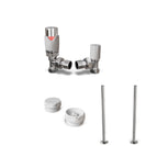 Talus Flair - White Thermostatic Radiator Valve & Installation Kit Angled 15mm