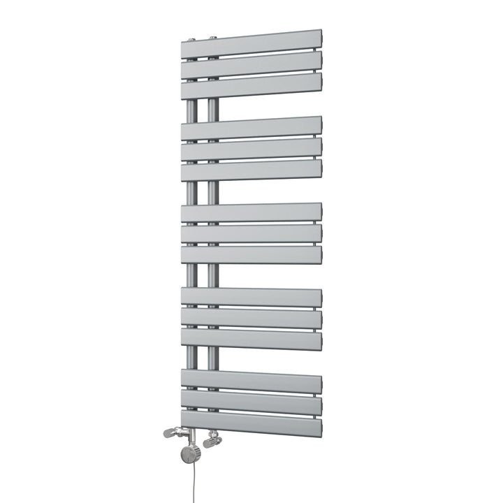 Tristan - Silver Dual Fuel Towel Rail H1292mm x W500mm Thermostatic