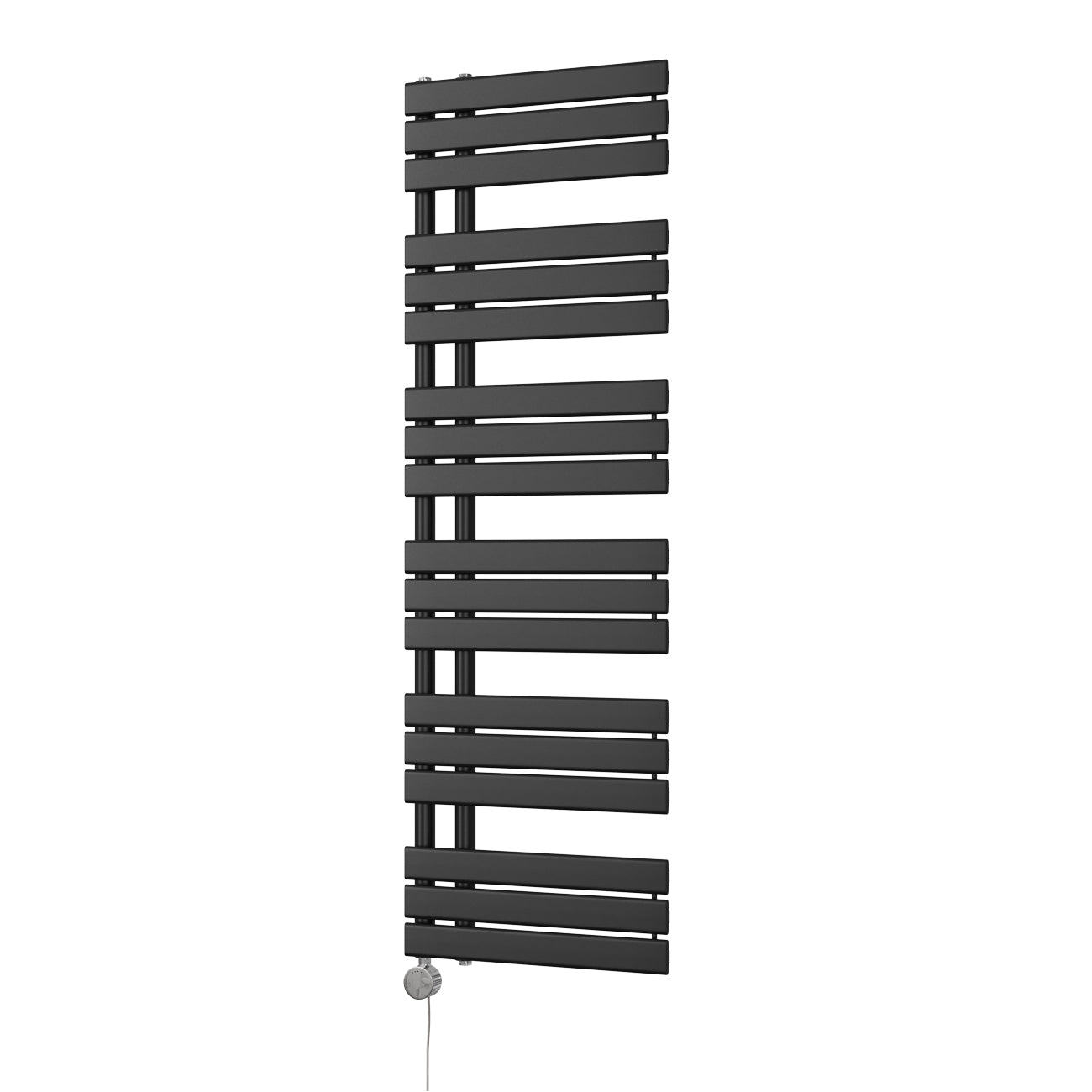 Tristan - Black Electric Towel Rail H1564mm x W500mm 600w Thermostatic