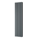 Typhoon - Anthracite Designer Radiator H1400mm x W340mm Double Panel - Feet Included