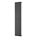 Typhoon - Black Designer Radiator H1600mm x W340mm Single Panel - Feet Included