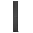 Typhoon - Black Designer Radiator H1800mm x W340mm Single Panel - Feet Included