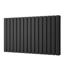 Typhoon - Black Designer Radiator H600mm x W1020mm Double Panel - Feet Included