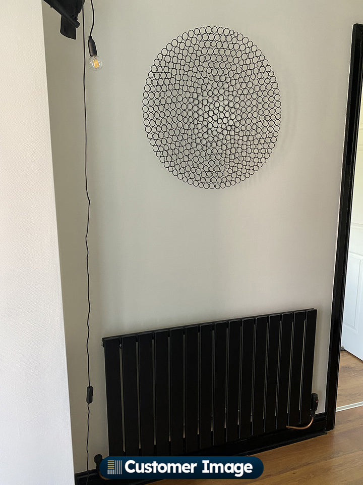 Typhoon - Black Designer Radiator H600mm x W1020mm Single Panel - Feet Included