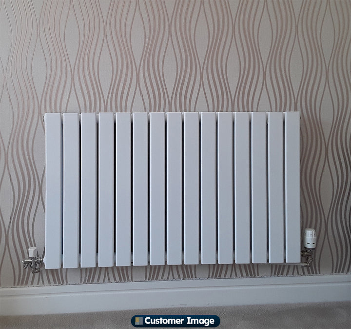 Typhoon - White Designer Radiator H600mm x W1020mm Double Panel - Feet Included