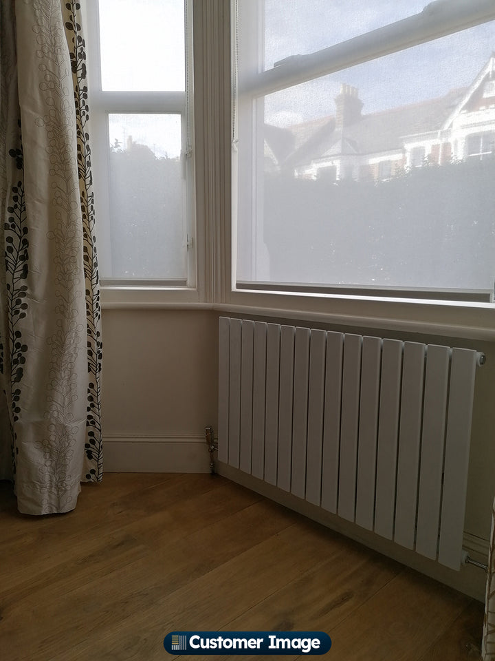 Typhoon - White Designer Radiator H600mm x W1020mm Single Panel - Feet Included