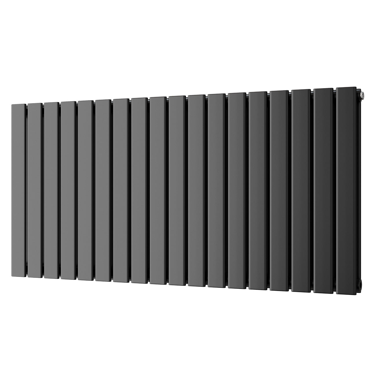 Typhoon - Black Designer Radiator H600mm x W1224mm Double Panel - Feet Included