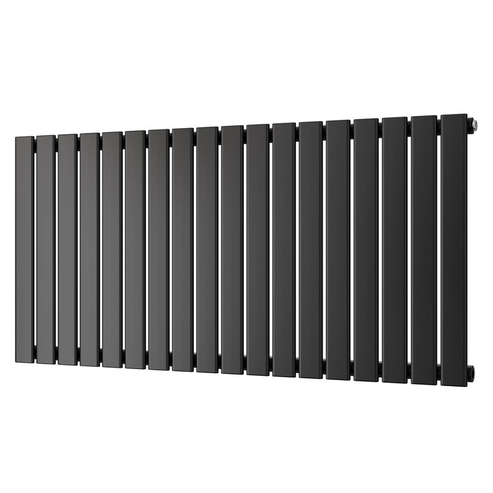 Typhoon - Black Designer Radiator H600mm x W1224mm Single Panel - Feet Included