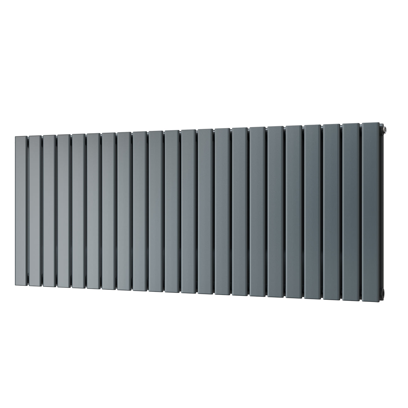 Typhoon - Anthracite Designer Radiator H600mm x W1496mm Double Panel - Feet Included