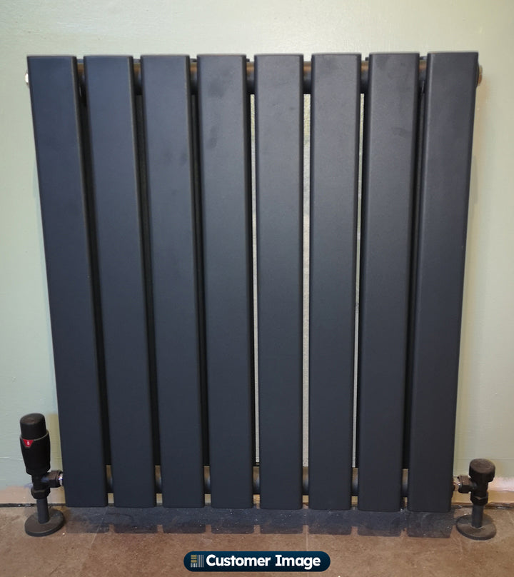 Typhoon - Anthracite Designer Radiator H600mm x W544mm Double Panel - Feet Included