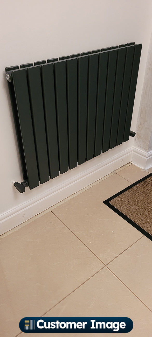 Typhoon - Anthracite Designer Radiator H600mm x W816mm Double Panel - Feet Included