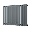 Typhoon - Anthracite Designer Radiator H600mm x W816mm Single Panel - Feet Included