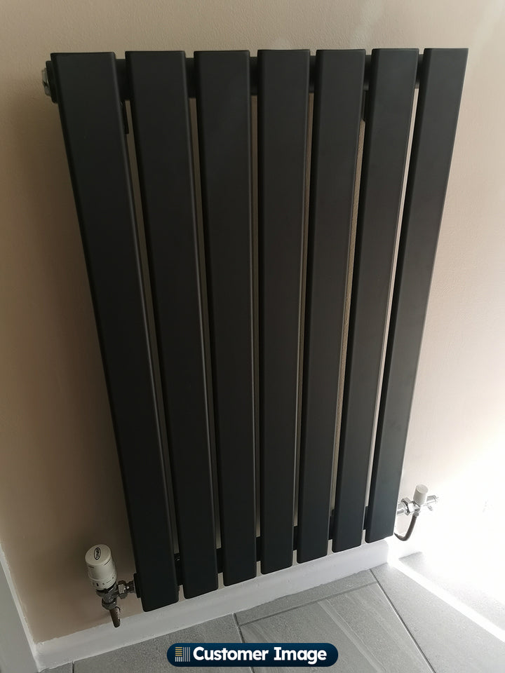 Typhoon - Anthracite Designer Radiator H800mm x W476mm Single Panel - Feet Included