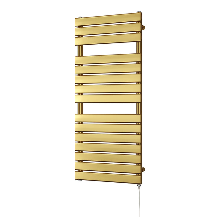 Typhoon - Brushed Brass Electric Towel Rail H1156mm x W500mm 600w Standard