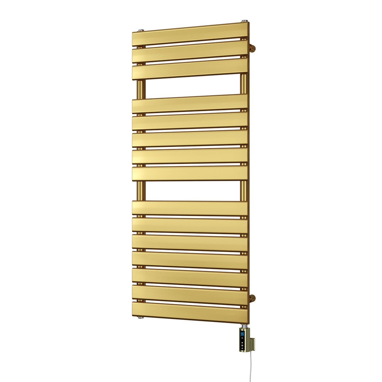 Typhoon - Brushed Brass Electric Towel Rail H1156mm x W500mm 600w Thermostatic WIFI