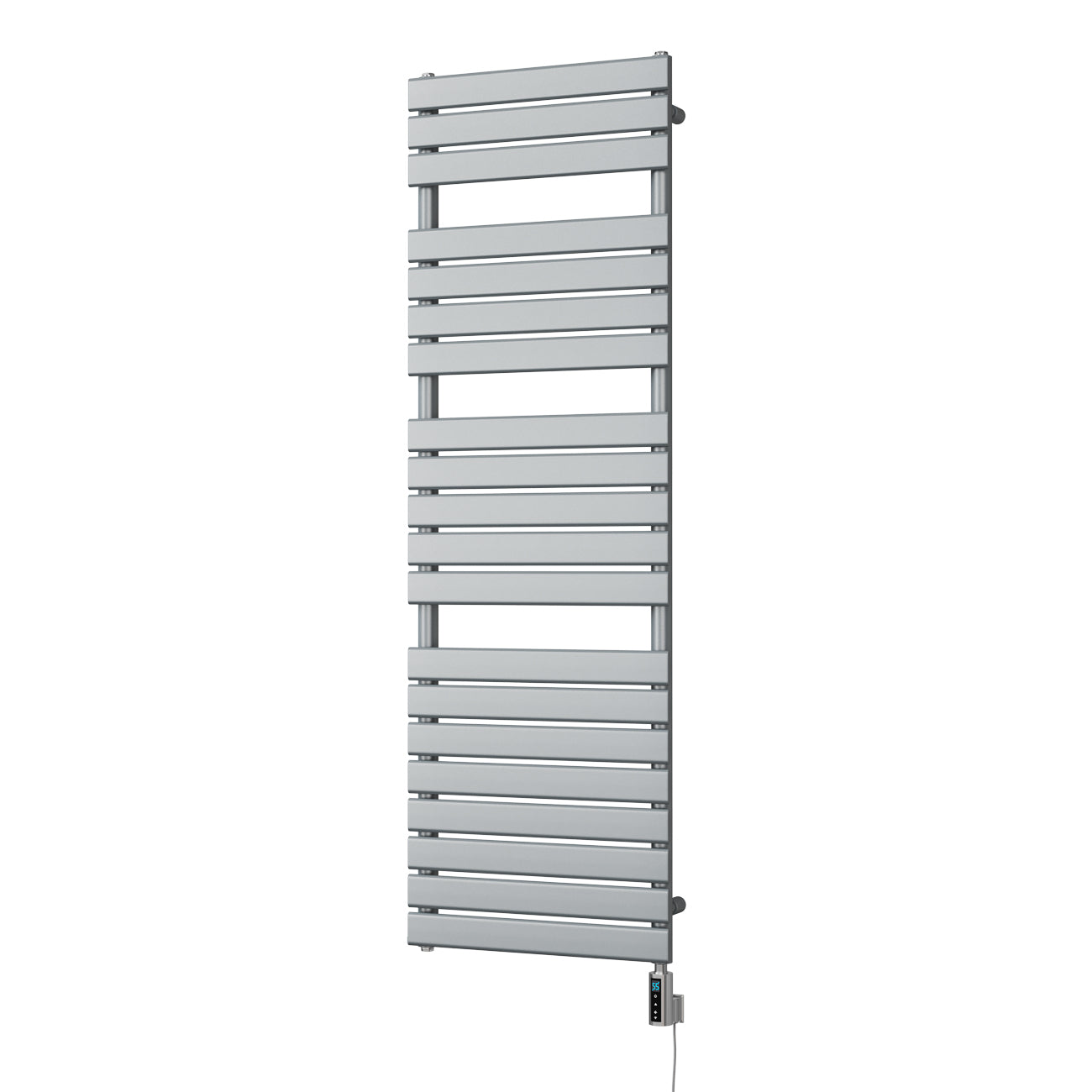 Typhoon Silver Electric Towel Rail 1564mm x 500mm – 900W Thermostatic WiFi Heated Bathroom Radiator