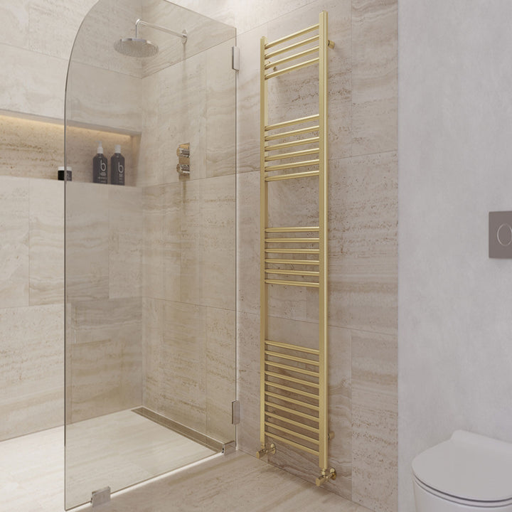 Zeal - Brushed Brass Heated Towel Rail - H1600mm x W500mm - Straight