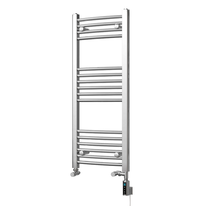 Zennor - Chrome Dual Fuel Towel Rail H1000mm x W400mm Thermostatic WIFI - Curved