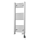 Zennor - Chrome Dual Fuel Towel Rail H1000mm x W400mm Thermostatic WIFI - Curved