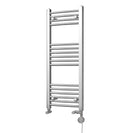 Zennor - Chrome Dual Fuel Towel Rail H1000mm x W400mm Thermostatic - Curved