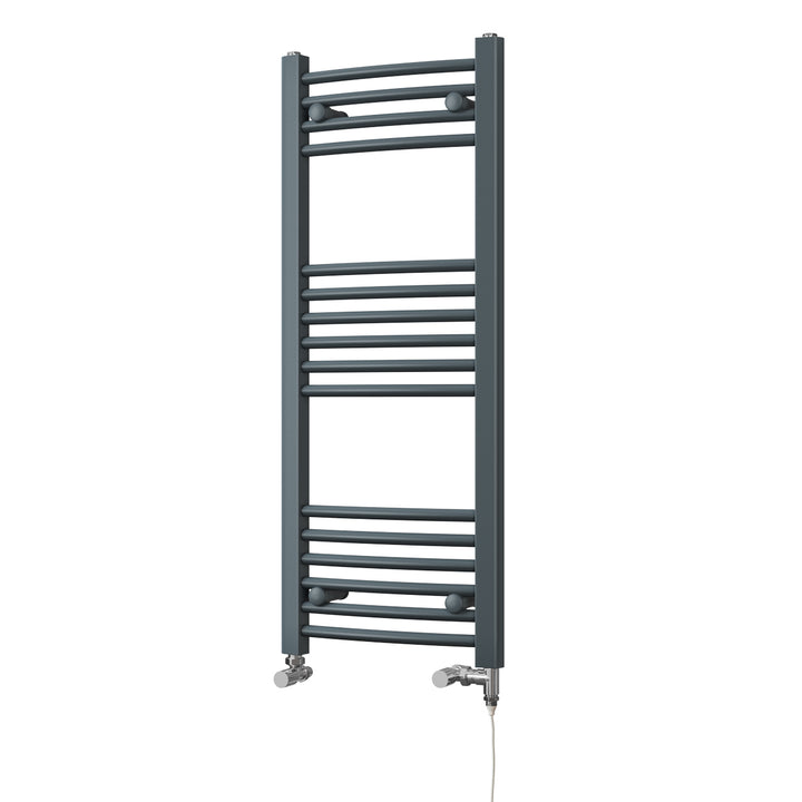 Zennor - Anthracite Dual Fuel Towel Rail H1000mm x W400mm Standard - Curved