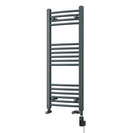 Zennor - Anthracite Dual Fuel Towel Rail H1000mm x W400mm Thermostatic WIFI - Curved