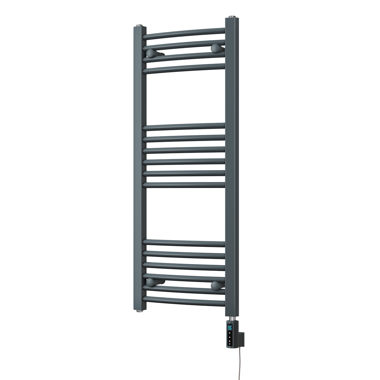 Zennor - Anthracite Electric Towel Rail H1000mm x W400mm Curved 300w Thermostatic WIFI