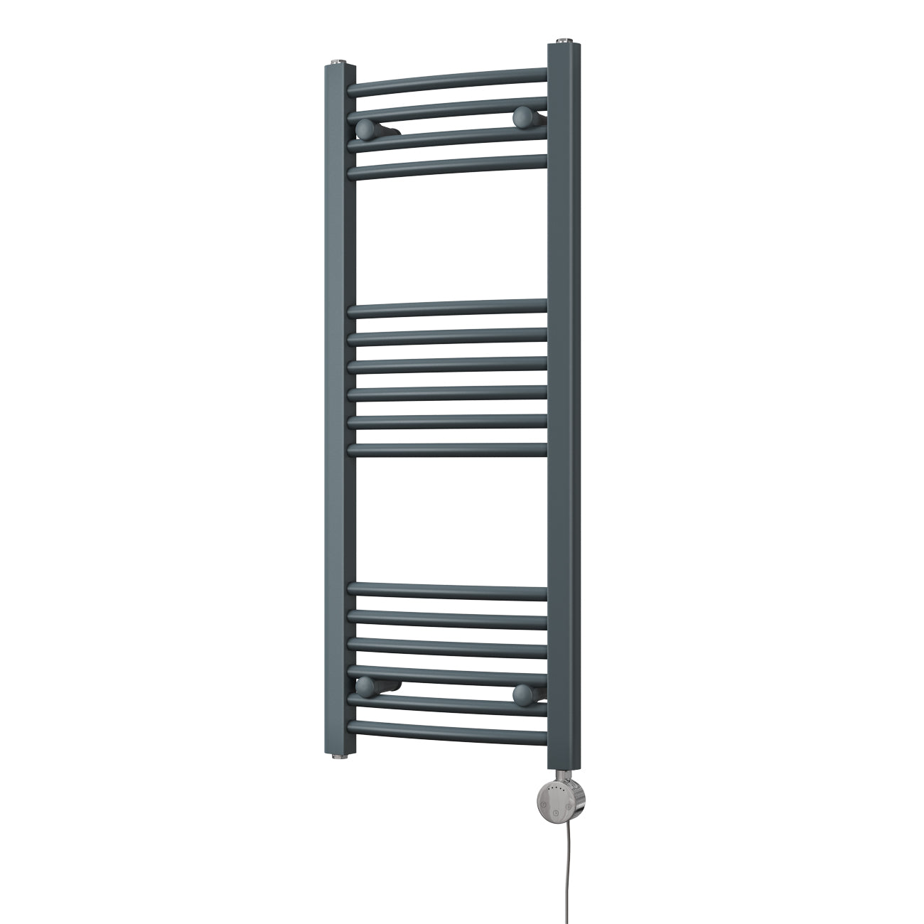 Zennor - Anthracite Electric Towel Rail H1000mm x W400mm Curved 300w Thermostatic