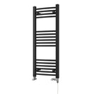 Zennor - Black Dual Fuel Towel Rail H1000mm x W400mm Standard - Curved