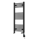 Zennor - Black Dual Fuel Towel Rail H1000mm x W400mm Thermostatic WIFI - Curved