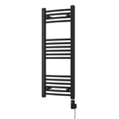 Zennor - Black Electric Towel Rail H1000mm x W400mm Curved 300w Thermostatic WIFI