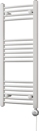 Zennor - White Electric Towel Rail H1000mm x W400mm Curved 300w Thermostatic